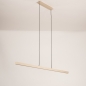 Foto 75171-8 niet_in_feed: Smalle led hanglamp in beige 120cm voor sfeer boven je kookeiland, eettafel, keuken of werkplek 