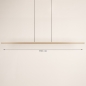 Foto 75172-1 maatindicatie: Extra lange en smalle led hanglamp in beige 150cm 