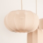 Foto 75176-15 niet_in_feed: Japandi hanglamp met drie verschillende lampionnen van beige stof 
