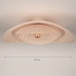 Foto 75178-1 maatindicatie: Grote Japandi plafondlamp met beige stof en organische vormen
