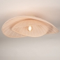 Foto 75178-2: Grote Japandi plafondlamp met beige stof en organische vormen