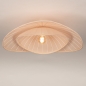 Foto 75178-6 niet_in_feed: Grote Japandi plafondlamp met beige stof en organische vormen