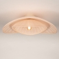 Foto 75178-8 niet_in_feed: Grote Japandi plafondlamp met beige stof en organische vormen