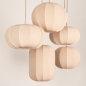 Foto 75179-10 niet_in_feed: Grote japandi hanglamp met vijf lampionnen van beige stof 