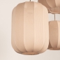 Foto 75179-15 niet_in_feed: Grote japandi hanglamp met vijf lampionnen van beige stof 