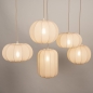 Foto 75179-5 niet_in_feed: Grote japandi hanglamp met vijf lampionnen van beige stof 