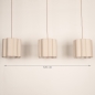 Foto 75180-1 maatindicatie: Beige Hanglamp met Scalloped Stoffen Kappen – Sfeervol en Design voor Elke Stijl