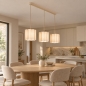 Foto 75180-14: Beige Hängelampe mit scalloped Stoffschirmen – Atmosphäre und Design für jeden Stil