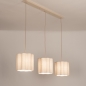 Foto 75180-2 detailfoto: Beige Hanglamp met Scalloped Stoffen Kappen – Sfeervol en Design voor Elke Stijl