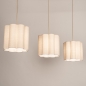 Foto 75180-3 niet_in_feed: Beige Hanglamp met Scalloped Stoffen Kappen – Sfeervol en Design voor Elke Stijl