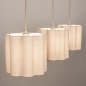 Foto 75180-4 niet_in_feed: Beige Hanglamp met Scalloped Stoffen Kappen – Sfeervol en Design voor Elke Stijl