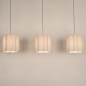 Foto 75180-5 niet_in_feed: Beige Hanglamp met Scalloped Stoffen Kappen – Sfeervol en Design voor Elke Stijl