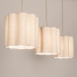 Foto 75180-6: Beige Hanglamp met Scalloped Stoffen Kappen – Sfeervol en Design voor Elke Stijl