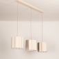 Foto 75180-7 niet_in_feed: Beige Hanglamp met Scalloped Stoffen Kappen – Sfeervol en Design voor Elke Stijl