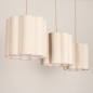Foto 75180-8 niet_in_feed: Beige Hanglamp met Scalloped Stoffen Kappen – Sfeervol en Design voor Elke Stijl