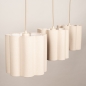 Foto 75180-9 niet_in_feed: Beige Hanglamp met Scalloped Stoffen Kappen – Sfeervol en Design voor Elke Stijl
