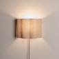 Foto 75181-13: Scalloped wandlamp van beige stof met snoer en stekker 