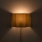 Foto 75181-14: Scalloped wandlamp van beige stof met snoer en stekker 