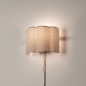 Foto 75181-3 niet_in_feed: Scalloped wandlamp van beige stof met snoer en stekker 