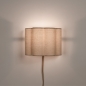Foto 75181-4 detailfoto: Scalloped wandlamp van beige stof met snoer en stekker 