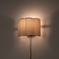 Foto 75181-5 niet_in_feed: Scalloped wandlamp van beige stof met snoer en stekker 