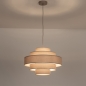 Foto 75182-2 detailfoto: Ronde hanglamp van taupe linnen met 5 ringen in verschillende maten E27