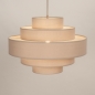 Foto 75182-4 niet_in_feed: Ronde hanglamp van taupe linnen met 5 ringen in verschillende maten E27