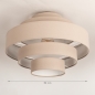 Foto 75183-1 maatindicatie: Prachtige plafondlamp van stof in taupe met vijf ringen in verschillende maten E27