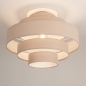 Foto 75183-4 niet_in_feed: Prachtige plafondlamp van stof in taupe met vijf ringen in verschillende maten E27