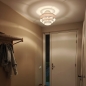 Foto 75184-9 sfeerfoto: Ronde plafondlamp kap van stof in taupe 40cm E27