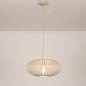 Foto 75208-2 niet_in_feed: Grote ronde Japandi hanglamp van metaal met platte spijlen in beige 