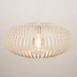 Foto 75208-4 niet_in_feed: Grote ronde Japandi hanglamp van metaal met platte spijlen in beige 