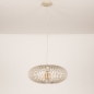 Foto 75208-6 niet_in_feed: Grote ronde Japandi hanglamp van metaal met platte spijlen in beige 