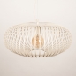Foto 75208-7 niet_in_feed: Grote ronde Japandi hanglamp van metaal met platte spijlen in beige 
