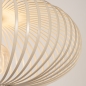 Foto 75208-9 niet_in_feed: Grote ronde Japandi hanglamp van metaal met platte spijlen in beige 