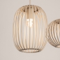 Foto 75209-13 detailfoto: Beige hanglamp met drie open kappen aan rechte balk