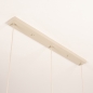 Foto 75209-19 detailfoto: Beige hanglamp met drie open kappen aan rechte balk