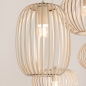 Foto 75210-12 niet_in_feed: Beige hanglamp met vijf open kappen aan rechte balk