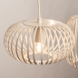 Foto 75210-16 niet_in_feed: Beige hanglamp met vijf open kappen aan rechte balk