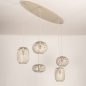 Foto 75210-9 niet_in_feed: Beige hanglamp met vijf open kappen aan rechte balk