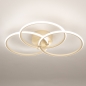 Foto 75220-8: Beige runde Deckenlampe mit eingebautem LED, dimmbar über normalen Schalter