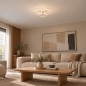Foto 75220-9: Beige runde Deckenlampe mit eingebautem LED, dimmbar über normalen Schalter