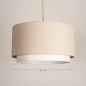 Foto 75230-1: Ronde dubbele lampenkap van stof in beige 