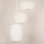 Foto 75232-10: Hanglamp in japandi stijl met drie lampionnen van witte stof