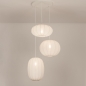 Foto 75232-2: Hanglamp in japandi stijl met drie lampionnen van witte stof