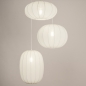 Foto 75232-6: Hanglamp in japandi stijl met drie lampionnen van witte stof