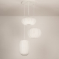 Foto 75232-8: Hanglamp in japandi stijl met drie lampionnen van witte stof