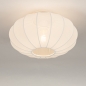 Foto 75233-3 sfeerfoto: Lampion plafondlamp van stof in het wit E27