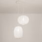 Foto 75235-2 niet_in_feed: Dubbele hanglamp in japandi stijl met twee lampionnen van witte stof