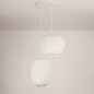 Foto 75235-8 niet_in_feed: Dubbele hanglamp in japandi stijl met twee lampionnen van witte stof